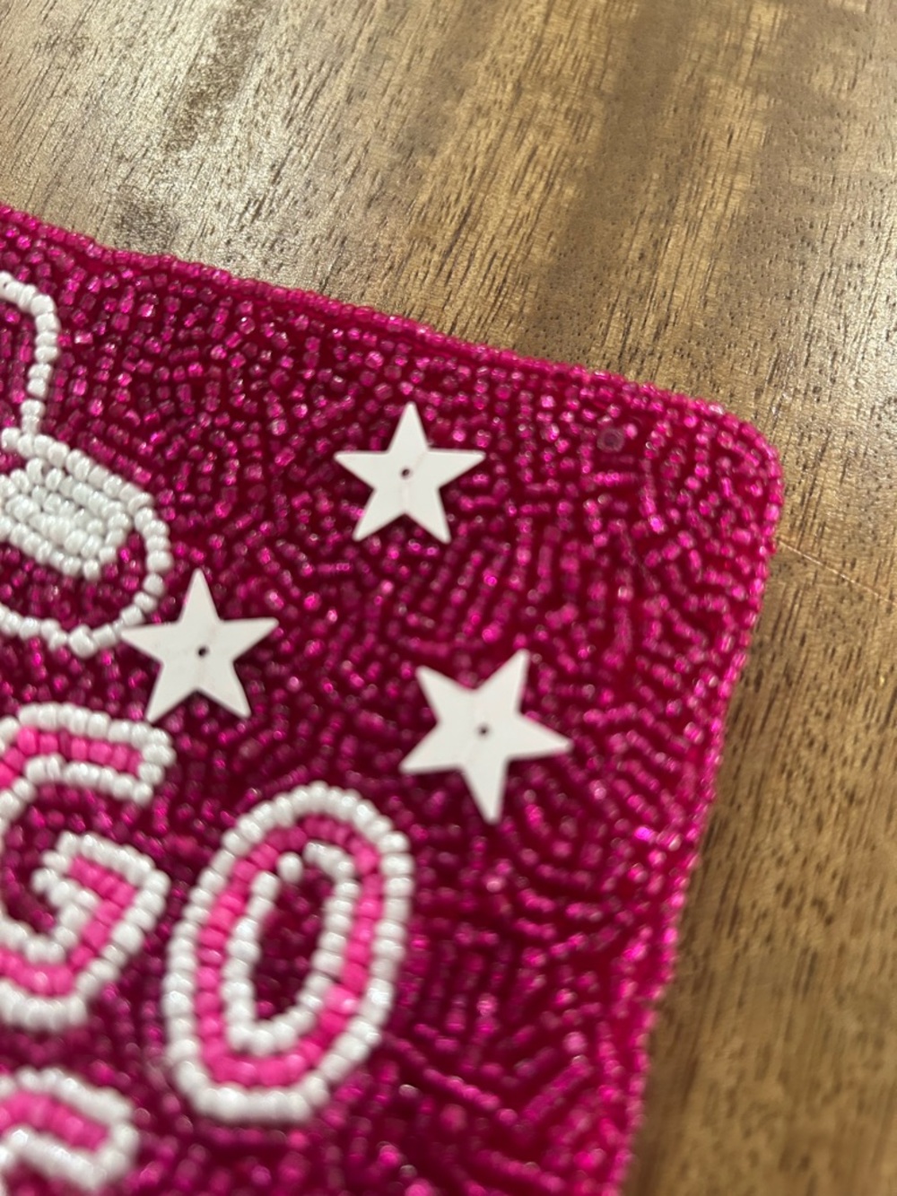 Pink Beaded 'Let's Go Girls' Wristlet Clutch - Picture 6 of 7